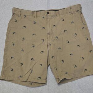 IZOD Shorts Men's 44 Khaki Saltwater swordfish